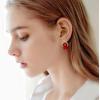imageAustrian Crystal Drop Dangle Earrings  Plated 18KRose Gold Zircon Gemstone Birthstone Hanging Dangly Stud Earrings Jewelry Gift for Wife Mom Daughter GirlfriendRuby RedGold