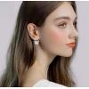 imageAustrian Crystal Drop Dangle Earrings  Plated 18KRose Gold Zircon Gemstone Birthstone Hanging Dangly Stud Earrings Jewelry Gift for Wife Mom Daughter GirlfriendWhiteGold
