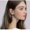 imageAustrian Crystal Drop Dangle Earrings  Plated 18KRose Gold Zircon Gemstone Birthstone Hanging Dangly Stud Earrings Jewelry Gift for Wife Mom Daughter GirlfriendSapphire BlueGold