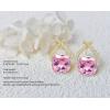 imageAustrian Crystal Drop Dangle Earrings  Plated 18KRose Gold Zircon Gemstone Birthstone Hanging Dangly Stud Earrings Jewelry Gift for Wife Mom Daughter GirlfriendPinkGold