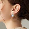 imageAustrian Crystal Drop Dangle Earrings  Plated 18KRose Gold Zircon Gemstone Birthstone Hanging Dangly Stud Earrings Jewelry Gift for Wife Mom Daughter GirlfriendWhiteGold