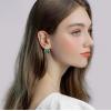 imageAustrian Crystal Drop Dangle Earrings  Plated 18KRose Gold Zircon Gemstone Birthstone Hanging Dangly Stud Earrings Jewelry Gift for Wife Mom Daughter GirlfriendZircon BlueGold