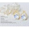 imageAustrian Crystal Drop Dangle Earrings  Plated 18KRose Gold Zircon Gemstone Birthstone Hanging Dangly Stud Earrings Jewelry Gift for Wife Mom Daughter GirlfriendWhiteGold