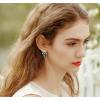 imageAustrian Crystal Drop Dangle Earrings  Plated 18KRose Gold Zircon Gemstone Birthstone Hanging Dangly Stud Earrings Jewelry Gift for Wife Mom Daughter GirlfriendZircon BlueGold