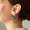 imageAustrian Crystal Drop Dangle Earrings  Plated 18KRose Gold Zircon Gemstone Birthstone Hanging Dangly Stud Earrings Jewelry Gift for Wife Mom Daughter GirlfriendSapphire BlueGold