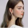 imageAustrian Crystal Drop Dangle Earrings  Plated 18KRose Gold Zircon Gemstone Birthstone Hanging Dangly Stud Earrings Jewelry Gift for Wife Mom Daughter GirlfriendPinkGold