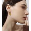 imageAustrian Crystal Round Drop Dangle Leverback Earrings  Plated 18KRose Gold Zircon Gemstone Birthstone Hoop Hanging Dangly Earrings Jewelry Gift for Wife Mom Daughter GirlfriendChampagneRose Gold