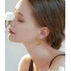 imageAustrian Crystal Round Drop Dangle Leverback Earrings  Plated 18KRose Gold Zircon Gemstone Birthstone Hoop Hanging Dangly Earrings Jewelry Gift for Wife Mom Daughter GirlfriendChampagneRose Gold