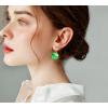 imageAustrian Crystal Round Drop Dangle Leverback Earrings  Plated 18KRose Gold Zircon Gemstone Birthstone Hoop Hanging Dangly Earrings Jewelry Gift for Wife Mom Daughter GirlfriendLight GreenRose Gold