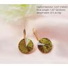 imageAustrian Crystal Round Drop Dangle Leverback Earrings  Plated 18KRose Gold Zircon Gemstone Birthstone Hoop Hanging Dangly Earrings Jewelry Gift for Wife Mom Daughter GirlfriendChampagneRose Gold