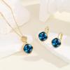 imageAustrian Crystal Square Drop Dangle Leverback Earrings  Plated 18KRose Gold Zircon Gemstone Birthstone Hoop Hanging Dangly Earrings Jewelry Gift for Wife Mom Daughter GirlfriendSapphire BlueGold