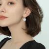 imageAustrian Crystal Square Drop Dangle Leverback Earrings  Plated 18KRose Gold Zircon Gemstone Birthstone Hoop Hanging Dangly Earrings Jewelry Gift for Wife Mom Daughter GirlfriendWhiteGold