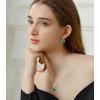 imageAustrian Crystal Square Drop Dangle Leverback Earrings  Plated 18KRose Gold Zircon Gemstone Birthstone Hoop Hanging Dangly Earrings Jewelry Gift for Wife Mom Daughter GirlfriendZircon BlueGold