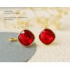 imageAustrian Crystal Square Drop Dangle Leverback Earrings  Plated 18KRose Gold Zircon Gemstone Birthstone Hoop Hanging Dangly Earrings Jewelry Gift for Wife Mom Daughter GirlfriendRuby RedGold