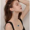 imageAustrian Crystal Square Drop Dangle Leverback Earrings  Plated 18KRose Gold Zircon Gemstone Birthstone Hoop Hanging Dangly Earrings Jewelry Gift for Wife Mom Daughter GirlfriendSapphire BlueGold