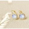 imageAustrian Crystal Square Drop Dangle Leverback Earrings  Plated 18KRose Gold Zircon Gemstone Birthstone Hoop Hanging Dangly Earrings Jewelry Gift for Wife Mom Daughter GirlfriendWhiteGold