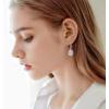 imageCrystal Gemstone Drop Dangle Leverback Earrings Plated 18k Gold Teardrop Oval Pear Zircon Diamond Birthstone Jewelry Set Gift for Wife Mom Daughter GirlfriendDiamond White
