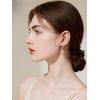 imageCrystal Gemstone Drop Dangle Leverback Earrings Plated 18k Gold Teardrop Oval Pear Zircon Diamond Birthstone Jewelry Set Gift for Wife Mom Daughter GirlfriendCitrine Yellow