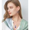 imageCrystal Gemstone Drop Dangle Leverback Earrings Plated 18k Gold Teardrop Oval Pear Zircon Diamond Birthstone Jewelry Set Gift for Wife Mom Daughter GirlfriendSapphire Blue