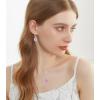 imageCrystal Gemstone Drop Dangle Leverback Earrings Plated 18k Gold Teardrop Oval Pear Zircon Diamond Birthstone Jewelry Set Gift for Wife Mom Daughter GirlfriendPink