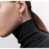 imageCrystal Gemstone Drop Dangle Leverback Earrings Plated 18k Gold Teardrop Oval Pear Zircon Diamond Birthstone Jewelry Set Gift for Wife Mom Daughter GirlfriendGarnet Red