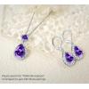 imageCrystal Gemstone Drop Dangle Leverback Earrings Plated 18k Gold Teardrop Oval Pear Zircon Diamond Birthstone Jewelry Set Gift for Wife Mom Daughter GirlfriendAmethyst Violet Purple