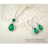 imageCrystal Gemstone Drop Dangle Leverback Earrings Plated 18k Gold Teardrop Oval Pear Zircon Diamond Birthstone Jewelry Set Gift for Wife Mom Daughter GirlfriendEmerald Green