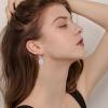 imageCrystal Gemstone Drop Dangle Leverback Earrings Plated 18k Gold Teardrop Oval Pear Zircon Diamond Birthstone Jewelry Set Gift for Wife Mom Daughter GirlfriendDiamond White