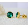 imageCrystal Gemstone Stud Earrings  18k Gold Plated Zircon CZ Birthstone Earrings  Preppy Dainty Jewelry Set Gift for Wife Mom Daughter GirlfriendEmerald GreenGold
