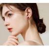 imageCrystal Gemstone Stud Earrings  18k Gold Plated Zircon CZ Birthstone Earrings  Preppy Dainty Jewelry Set Gift for Wife Mom Daughter GirlfriendRuby RedGold