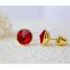 imageCrystal Gemstone Stud Earrings  18k Gold Plated Zircon CZ Birthstone Earrings  Preppy Dainty Jewelry Set Gift for Wife Mom Daughter GirlfriendRuby RedGold