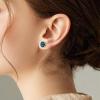 imageCrystal Gemstone Stud Earrings  18k Gold Plated Zircon CZ Birthstone Earrings  Preppy Dainty Jewelry Set Gift for Wife Mom Daughter GirlfriendSapphire BlueGold