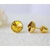 imageCrystal Gemstone Stud Earrings  18k Gold Plated Zircon CZ Birthstone Earrings  Preppy Dainty Jewelry Set Gift for Wife Mom Daughter GirlfriendYellowGold