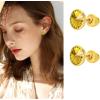 imageCrystal Gemstone Stud Earrings  18k Gold Plated Zircon CZ Birthstone Earrings  Preppy Dainty Jewelry Set Gift for Wife Mom Daughter GirlfriendYellowGold