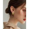 imageCrystal Huggie Cartilage Hoop Cuff Earrings  18k Gold Plated Gemstone Zircon CZ Earrings Preppy Dainty Jewelry Set Gift for Wife Mom DaughterLight GreenGold