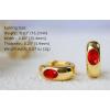 imageCrystal Huggie Cartilage Hoop Cuff Earrings  18k Gold Plated Gemstone Zircon CZ Earrings Preppy Dainty Jewelry Set Gift for Wife Mom DaughterRuby RedGold