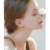 imageCrystal Huggie Cartilage Hoop Cuff Earrings  18k Gold Plated Gemstone Zircon CZ Earrings Preppy Dainty Jewelry Set Gift for Wife Mom DaughterRuby RedGold