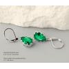 imageCrystal Zircon Drop Dangle Leverback Earrings Plated 18k Gold Teardrop Oval Pear Gemstone Birthstone Jewelry Set Gift for Wife Mom Daughter Girlfriend HerEmerald Green
