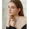 imageCrystal Zircon Drop Dangle Leverback Earrings Plated 18k Gold Teardrop Oval Pear Gemstone Birthstone Jewelry Set Gift for Wife Mom Daughter Girlfriend HerDiamond White