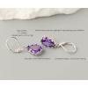 imageCrystal Zircon Drop Dangle Leverback Earrings Plated 18k Gold Teardrop Oval Pear Gemstone Birthstone Jewelry Set Gift for Wife Mom Daughter Girlfriend HerAmethyst Violet Purple