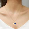 imageCrystal Zircon Moon Heart Pendant Crescent Necklace  Plated 18k Gold Gemstone Birthstone Statement Planet Diamond Jewelry Gift for Wife Mom Daughter GirlfriendSapphire Blue