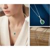 imageCrystal Zircon Pendant 925 Sterling Silver Necklace  Teardrop Pear Oval Gemstone Birthstone Jewelry Gift for Wife Mom Daughter GirlfriendEmerald Green