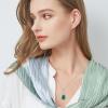 imageCrystal Zircon Pendant 925 Sterling Silver Necklace  Teardrop Pear Oval Gemstone Birthstone Jewelry Gift for Wife Mom Daughter GirlfriendEmerald Green