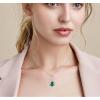 imageCrystal Zircon Pendant 925 Sterling Silver Necklace  Teardrop Pear Oval Gemstone Birthstone Jewelry Gift for Wife Mom Daughter GirlfriendEmerald Green