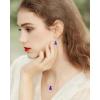 imageCrystal Zircon Pendant Necklace Plated 18k Gold Teardrop Oval Pear Gemstone Birthstone Jewelry Set Gift for Wife Mom Daughter Girlfriend HerAmethyst Violet Purple