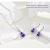 imageCrystal Zircon Pendant Necklace Plated 18k Gold Teardrop Oval Pear Gemstone Birthstone Jewelry Set Gift for Wife Mom Daughter Girlfriend HerAmethyst Violet Purple