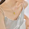 imageCrystal Zircon Pendant Necklace Plated 18k Gold Teardrop Oval Pear Gemstone Birthstone Jewelry Set Gift for Wife Mom Daughter Girlfriend HerCitrine Yellow