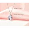 imageCrystal Zircon Pendant Necklace Plated 18k Gold Teardrop Oval Pear Gemstone Birthstone Jewelry Set Gift for Wife Mom Daughter Girlfriend HerDiamond White