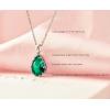 imageCrystal Zircon Pendant Necklace Plated 18k Gold Teardrop Oval Pear Gemstone Birthstone Jewelry Set Gift for Wife Mom Daughter Girlfriend HerEmerald Green