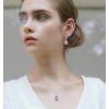 imageCrystal Zircon Pendant Necklace Plated 18k Gold Teardrop Oval Pear Gemstone Birthstone Jewelry Set Gift for Wife Mom Daughter Girlfriend HerPink